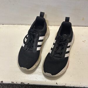 Adidas Black and White Sneakers with Signature Stripes